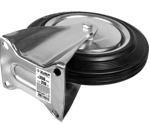 ЗУБР d 250 мм, г/п 210 кг, игольчатый подшипник, резина/металл, неповоротное колесо, Профессионал (30936-250-F) купить  в Сочи