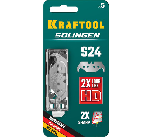KRAFTOOL Solingen-S24, 5 шт, крюковидные лезвия (09643-S5) купить  в Сочи