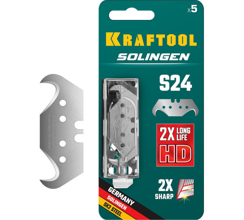 KRAFTOOL Solingen-S24, 5 шт, крюковидные лезвия (09643-S5) купить  в Сочи