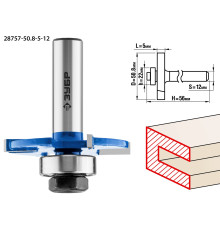 ЗУБР 50.8 x 5 мм, хвостовик 12 мм, фреза горизонтально-пазовая, Профессионал (28757-50.8-5-12)