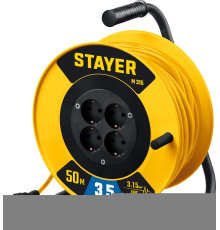 STAYER M-315, ПВС, 3 х 1.5 мм2, 50 м, 3500 Вт, силовой удлинитель на катушке (55078-50)