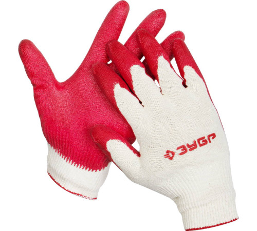 ЗУБР УНИВЕРСАЛ, S-M, х/б перчатки с нитриловым обливом, маслобензостойкие, 13 класс (11458-S) купить  в Сочи