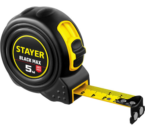STAYER BlackMax, 5 м х 19 мм, рулетка с двумя фиксаторами, Professional (3410-05) купить  в Сочи
