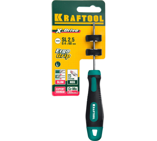 KRAFTOOL Х-Drive, SL2.5 x 60, отвертка (250071-2.5-060) купить  в Сочи