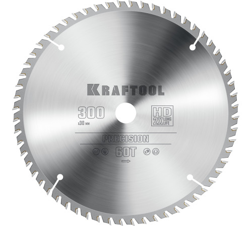 KRAFTOOL Precision, 300 х 30 мм, 60Т, пильный диск по дереву (36952-300-30) купить  в Сочи