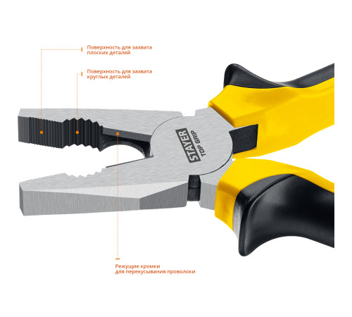 STAYER TOPGrip, 200 мм, комбинированные плоскогубцы (2205-1-20) купить  в Сочи