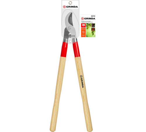 GRINDA W-700, длина 700 мм, закаленные лезвия, рукоятки из дерева высшего сорта, плоскостной сучкорез (40232) купить  в Сочи