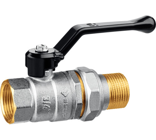 ЗУБР d 3/4″, ручка-рычаг, ″мама-папа″, полнопроходной шаровой кран с накидной гайкой (51320-3/4) купить  в Сочи