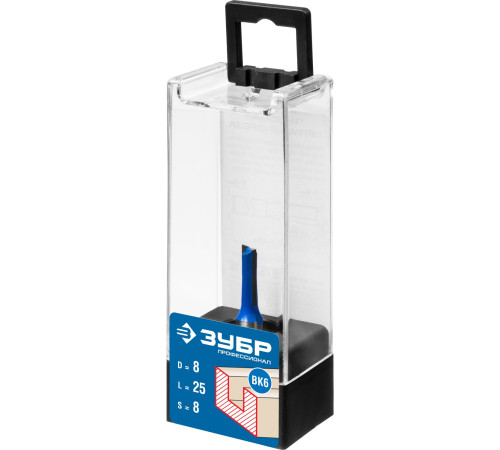 ЗУБР 8 x 25 мм, хвостовик 8 мм, фреза пазовая прямая, Профессионал (28753-8-25) купить  в Сочи