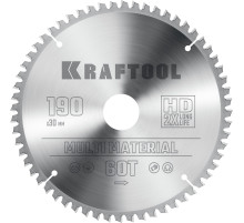 KRAFTOOL Multi Material, 190 х 30 мм, 60Т, пильный диск по алюминию (36953-190-30)