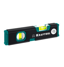 KRAFTOOL KOMPAKT-200, 200 мм, усиленный профиль, с зеркальным глазком, компактный магнитный уровень (34782)