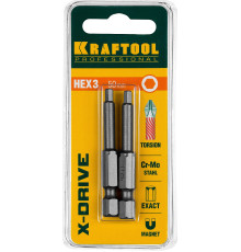 KRAFTOOL X-Drive Hex 3, 50 мм, 2 шт, торсионные биты (26127-3-50-2)