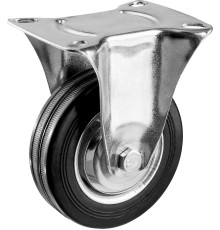 ЗУБР d 100 мм, г/п 70 кг, игольчатый подшипник, резина/металл, неповоротное колесо, Профессионал (30936-100-F)