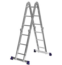 СИБИН ЛТ-43, 4 x 3 ступени, алюминиевая, четырехсекционная лестница-трансформер (38851)