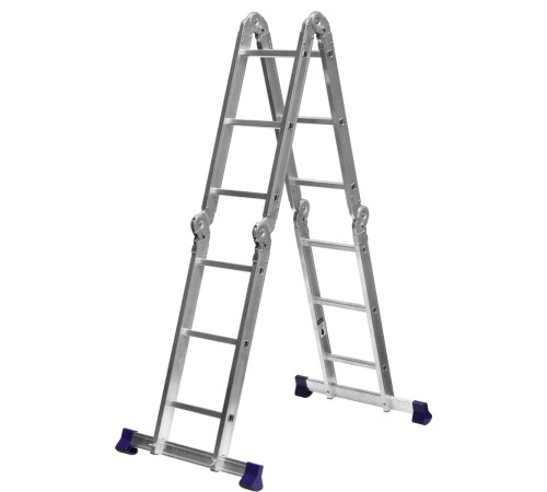 СИБИН ЛТ-43, 4 x 3 ступени, алюминиевая, четырехсекционная лестница-трансформер (38851) купить  в Сочи
