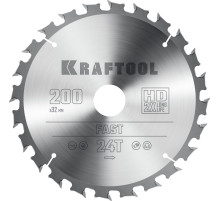 KRAFTOOL Fast, 200 х 32 мм, 24Т, пильный диск по дереву (36950-200-32)