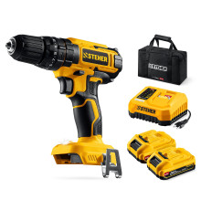 STEHER 20 В, 40 Н·м, 2 АКБ LMS (2 А·ч), ударная дрель-шуруповерт, сумка (CDS-40-22)