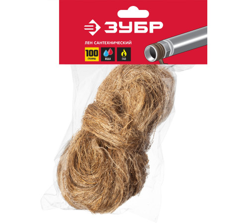 ЗУБР 100 г, сантехнический лен (4-51991-100) купить  в Сочи