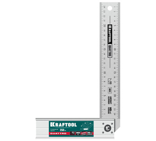 KRAFTOOL QUATTRO, 250 мм, 4 положения, складной столярный угольник (3444) купить  в Сочи