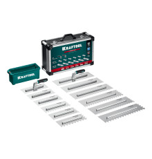 KRAFTOOL 280х115 мм (6шт) - 480х130 мм (6шт), набор нержавеющих гребенок со сменной 2к ручкой, в пластиковом кейсе (33268-H12)