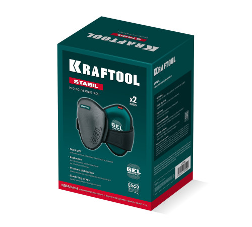 KRAFTOOL STABIL эргономичные, гелевая вставка, воздухопроницаемые, для легко повреждаемых поверхностей, наколенники защитные (11516) купить  в Сочи