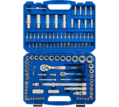 ЗУБР А-110, 110 предм., (1/2″ + 1/4″), универсальный набор инструмента, Профессионал (27635-H110) купить  в Сочи