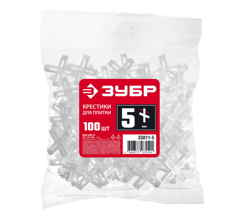 ЗУБР 5 мм, 100 шт, крестики для плитки (33811-5) купить  в Сочи