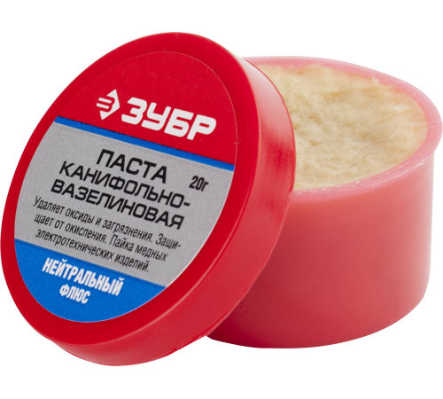 ЗУБР Паяльная паста, 20 г, канифольно-вазелиновая, флюс (55475-020) купить  в Сочи