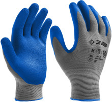ЗУБР ЭКСПЕРТ, XL (10), перчатки с тонким рельефным латексным покрытием, противоскользящие, 15 класс, Профессионал (11274-XL)