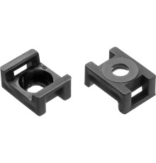 ЗУБР ПХС-У, 16 x 23 мм, нейлон, 100 шт, черная, усиленная площадка под хомут-стяжку (30921)