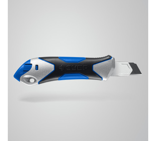 ЗУБР Титан-В, 18 мм, металлический обрезиненный нож с винтовым фиксатором, Профессионал (09174) купить  в Сочи