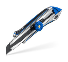 ЗУБР Титан-В, 18 мм, металлический обрезиненный нож с винтовым фиксатором, Профессионал (09174)