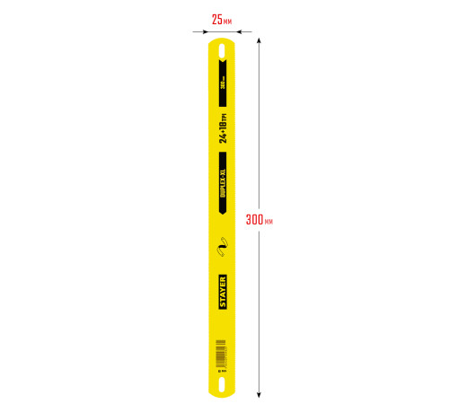 STAYER Duplex-XL, 24 + 18 TPI, 25 х 300 мм, 1 шт, коробка 50 шт, двустороннее широкое полотно по металлу (1590) купить в Сочи STAYER Duplex-XL, 24 + 18 TPI, 25 х 300 мм, 1 шт, коробка 50 шт, двустороннее широкое полотно по металлу (1590) купить в Сочи
