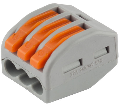 СВЕТОЗАР 32 А, соединительная 3-х проводная разъемная клемма (49190-3) купить  в Сочи