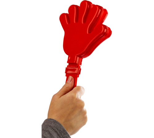 ЗУБР 28 см, пластиковая, красная, ладошка-хлопушка болельщика (69999) купить  в Сочи