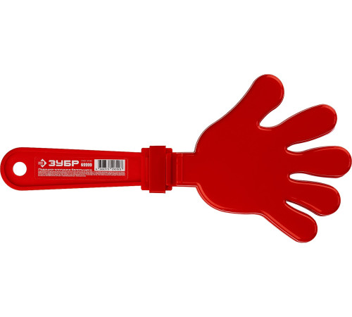 ЗУБР 28 см, пластиковая, красная, ладошка-хлопушка болельщика (69999) купить  в Сочи