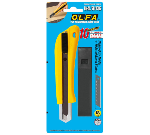 OLFA 18 мм, с авто фиксатором, нож с выдвижным лезвием (OL-BN-AL/BB/10BB) купить в Сочи OLFA 18 мм, с авто фиксатором, нож с выдвижным лезвием (OL-BN-AL/BB/10BB) купить в Сочи