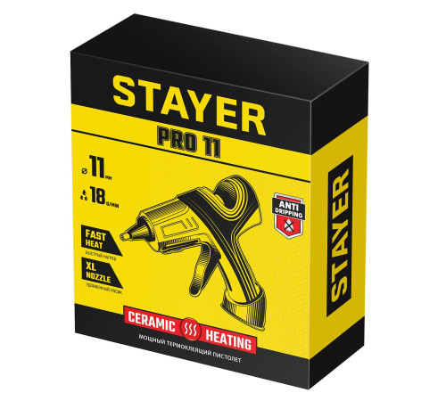 STAYER PRO 11, d 11 мм, 18 г/мин, электрический, пистолет термоклеевой, Professional (0681-20) купить в Сочи STAYER PRO 11, d 11 мм, 18 г/мин, электрический, пистолет термоклеевой, Professional (0681-20) купить в Сочи