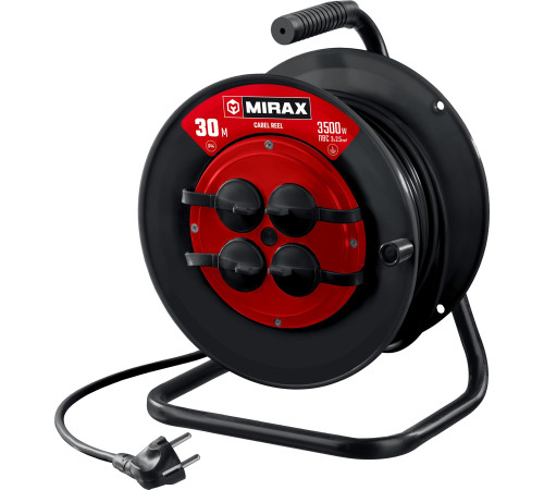 MIRAX ПВС, 3 х 2.5 мм2, 30 м, 3500 Вт, IP44, силовой удлинитель на катушке (55051-30) купить в Сочи MIRAX ПВС, 3 х 2.5 мм2, 30 м, 3500 Вт, IP44, силовой удлинитель на катушке (55051-30) купить в Сочи