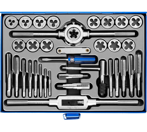 ЗУБР 35 предметов, сталь Р6М5, набор метчиков и плашек, Профессионал (28110-H35) купить  в Сочи