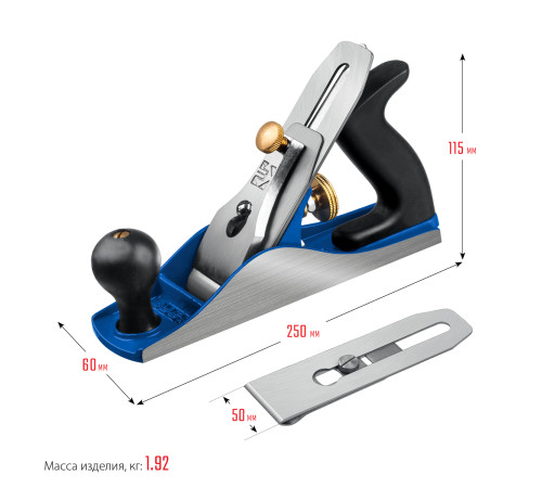 ЗУБР 250 х 60 мм, №4, двойной металлический рубанок, Профессионал (18505-25) купить  в Сочи