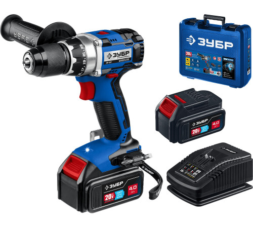 ЗУБР Т7, 20 В, 70 Н·м, 2 АКБ (4 А·ч), бесщеточная дрель-шуруповерт, кейс, Профессионал (DB-201-42) купить  в Сочи