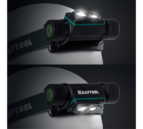 KRAFTOOL KH-7, 1000 лм, 4 режима, 3в1 аккумуляторный налобный/ручной фонарь, 2200мАч (56450) купить  в Сочи