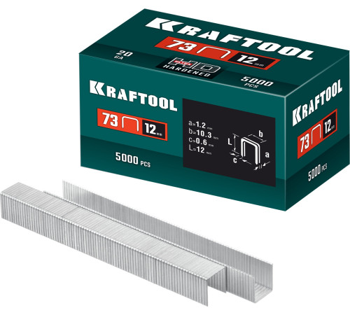 KRAFTOOL 12 мм, тип 73, 5000 шт, скобы для плайера (31773-12) купить в Сочи KRAFTOOL 12 мм, тип 73, 5000 шт, скобы для плайера (31773-12) купить в Сочи