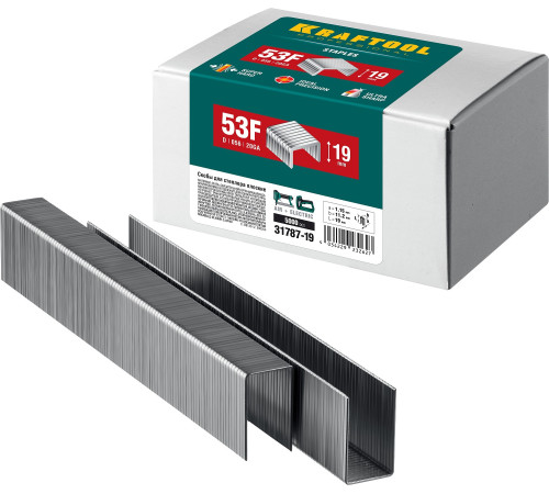 KRAFTOOL тип 20GA (53F/D/056) 19 мм, 5000 шт, скобы для степлера (31787-19) купить  в Сочи
