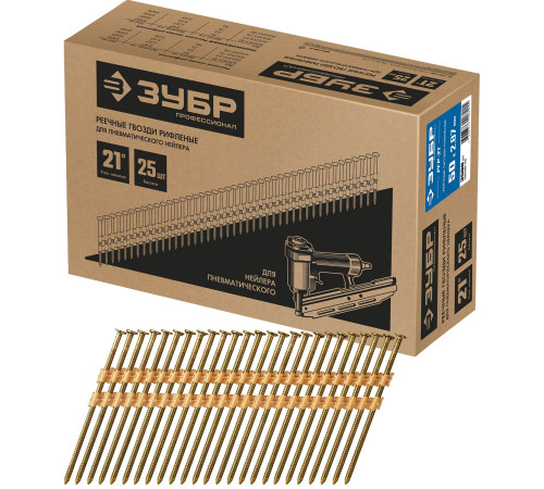ЗУБР SN21 50 х 2.87 мм, реечные гвозди рифленые, 3500 шт (305392-50) купить  в Сочи