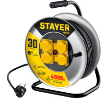 STAYER PRO-325, КГ, 3 х 2.5 мм2, 30 м, 4000 Вт, IP44, силовой удлинитель на стальной катушке (55076-30)