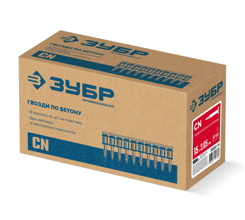 ЗУБР CN усиленные 15 х 3.05 мм, гвозди по бетону оцинкованные, 1000 шт (305387-15) купить  в Сочи