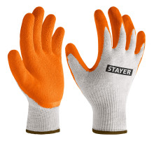 STAYER ULTRA, L-XL, х/б перчатки с рельефным латексным покрытием, противоскользящие (11403-XL)