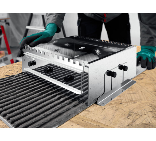 KRAFTOOL BUNKER-4 зуб 8, 10, 12 мм, полукруг 10х20 мм, нерж. сталь, Раздвижная гребенка для плитки (08081) купить  в Сочи